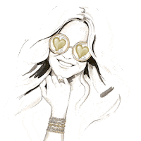 Brandsofpascal gold jewelry golden hearteyes Sticker