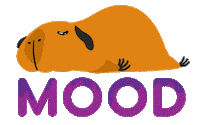 Sleepy Guinea Pig Sticker by rabbitomart