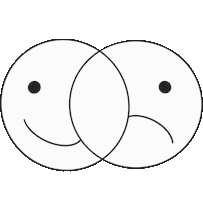 Happy Two Faced Sticker