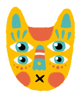 Cat Mask Sticker by Bryndon Díaz