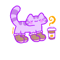 KandiKatFriends cat coffee kawaii fall Sticker