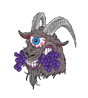 KILLCLIFFLLC goat blink Energy drink grapes Sticker