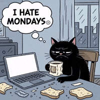 I Hate Mondays Cat GIF by GT8Studios