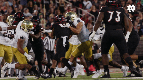 College Football Tackle GIF by Notre Dame Fighting Irish