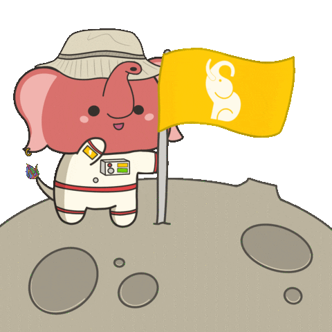 untamedelephants cute animals space flag Sticker