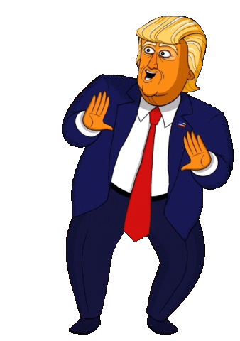 Happy Donald Trump Sticker by Our Cartoon President