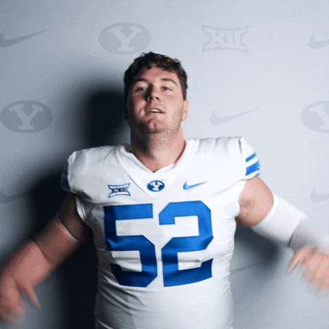Flexing Byu Football GIF by BYU Cougars