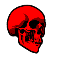 artbydale red scary bold skulls Sticker