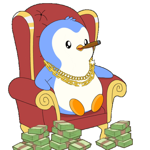 Money Im Rich Sticker by Pudgy Penguins