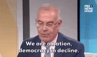 "We are a nation, democracy in decline."