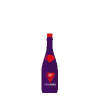 Popping Champagne Bottle Sticker by Virgin Voyages