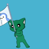 Penguin Flag GIF by MEOW