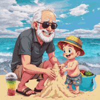 Sunny Day Grandfather GIF