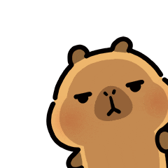Serious Sticker Sticker by Capybara Pimoo by Stickie