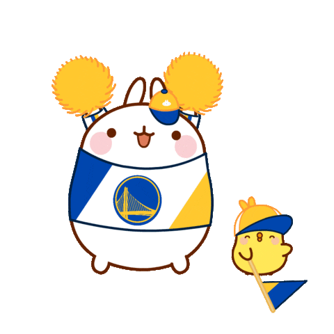 Golden State Warriors Win Sticker by Molang