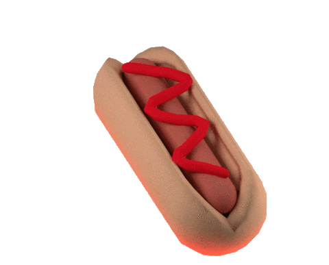 Hot Dog 3D Sticker by Jacub Allen