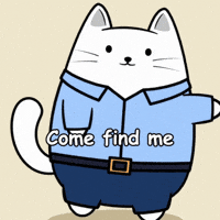 Come Find Me White Cat GIF by MESA My Emotional Support Animal