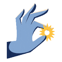 paperflaneur blue sun yellow hand Sticker