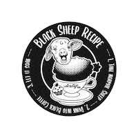 weirdolight happy coffee black black and white Sticker