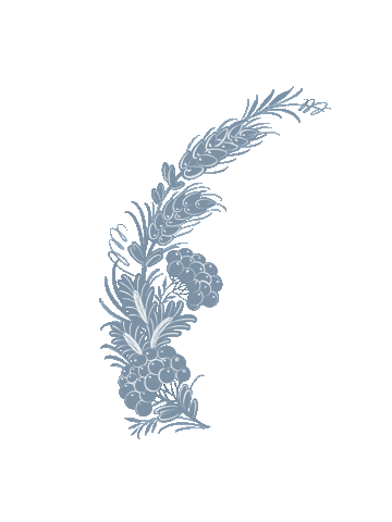 juliettaweimer blue white floral folk Sticker