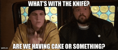 solonar giphyupload cake knife jay and silent bob GIF