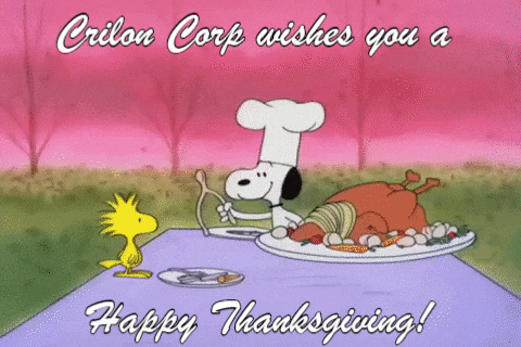 giphygifmaker thanksgiving peanuts snoopy charlie brown GIF