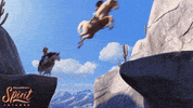 Jumping Help Me GIF by DreamWork's Spirit