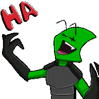 Next_Jen laugh green alien evil Sticker