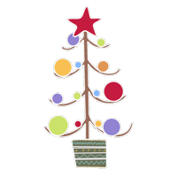 Merry Christmas Star Sticker