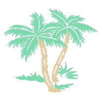 Palm Tree Beach Sticker by The Beaufort Bonnet Company