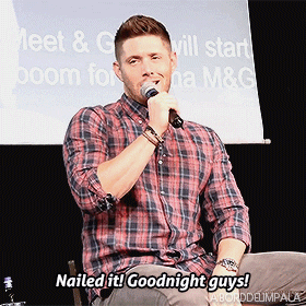 aborddelimpala giphyupload goodnight jensen ackles nailed it GIF