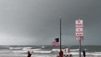 Strong Surf Seen Amid Wild Winds at Florida Beach