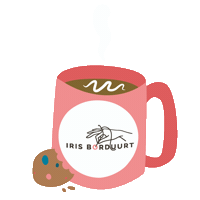 irisborduurt koffie hobby kopje koekje Sticker