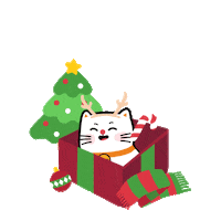 Merry Christmas Cat Sticker by Bank Neo Commerce