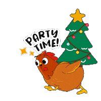 Christmas Chicken Sticker by Chew's Egg