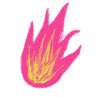 Eva_Sekeresova hot pink fire lit Sticker