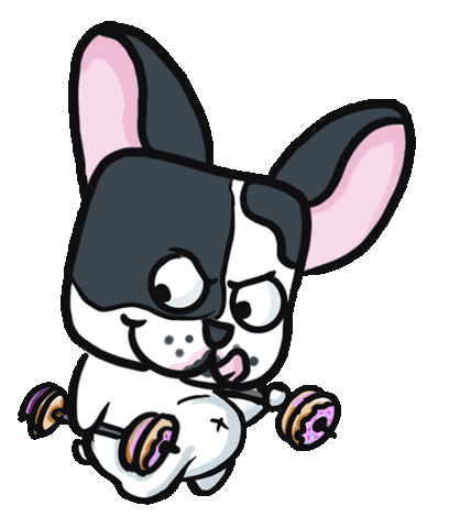 Work Out Dog Sticker by Eani
