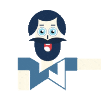 Man Hipster Sticker by INTERWEAVE