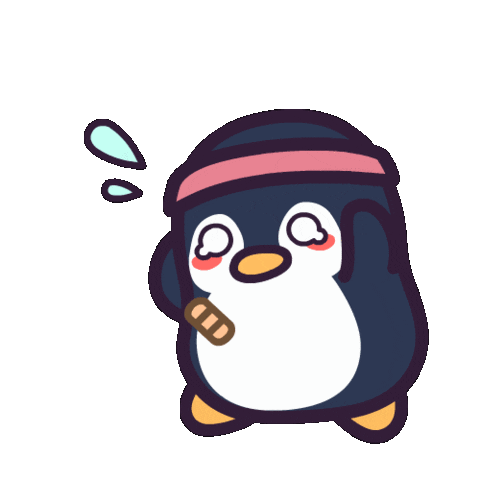 Penguin Sweating Sticker