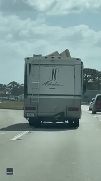 High Winds Rip Roof Off RV as Tropical Storm Nicole Approaches Florida
