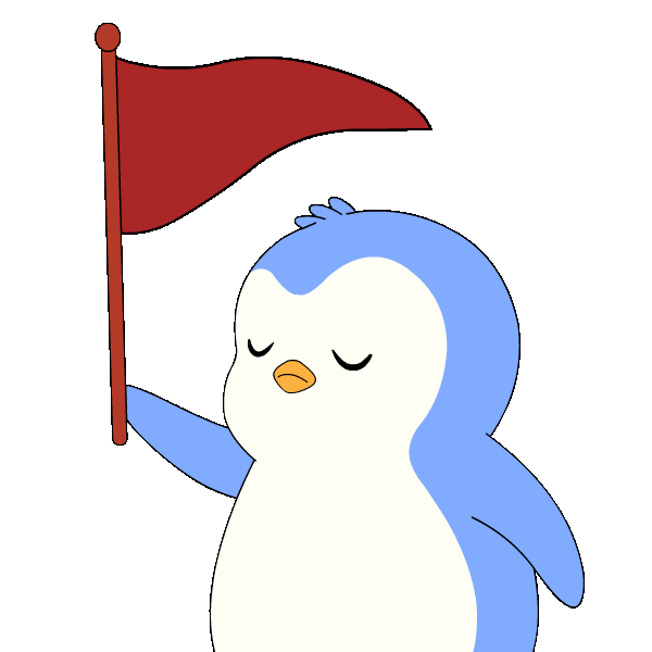 Red Flag No Sticker by Pudgy Penguins