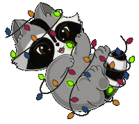 Christmas Raccoons Sticker