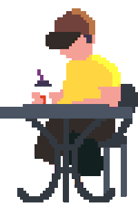 alpervibes coffee cafe pixel art drinking Sticker