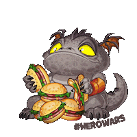 Happy Food Sticker by Hero Wars