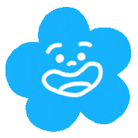 aiko_illustration happy smile blue flower Sticker