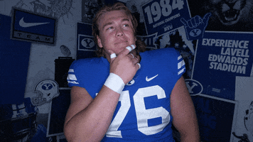 Byu Football Thinking GIF by BYU Cougars