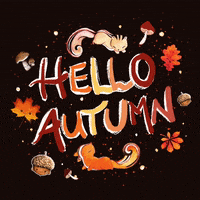 Falling Leaves Mushroom GIF