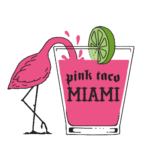 pinktaco pink drink miami skull Sticker