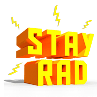 stepinthere orange lightning stay rad Sticker