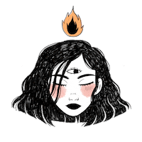 mm-mina art girl illustration fire Sticker